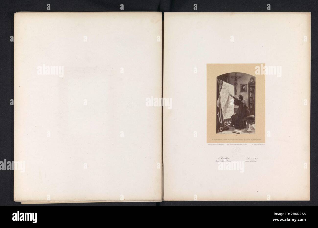 Fotoreproductie van een tekening van een man die een schilderij van God maakt O Menschheit Geschlecht des Cain (objet op titel) photo reproduction d'un dessin d'un homme tenant une peinture de Dieu maaktO Menschheit Geschlecht of Cain! (Titre objet) Type de bien: Page de reproduction de photos Numéro de l'article: RP-F 2001-7-764-11 Inscriptions / marques: Inscription, recto, imprimé: 'Die Originale wurden von Sr Majestat The Kaiser Franz Josef auf der Pariser Weltausstellung im Jahre 1867 angekauft.'nummer, recto, imprimé: 'Xtur I. Ludwig Angerer Banque D'Images