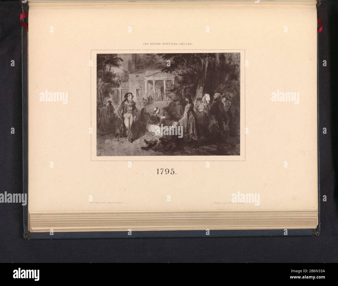 Fotoreproductie van een tekening, voorstellende een gezelschap rond een lezende vrouw in een tuin 1795 (titel op object) Photo reproduction d'un dessin, représentant une entreprise autour d'une femme lisant dans un tuin1795 (title object) Type d'objet: Photo-mécanique imprimer page Numéro d'objet: RP-F-2001-7-738-13 Fabricant: Wegner & Mottu (propriété cotée) au dessin: Jean Baptiste Madou (propriété cotée) Lieu de fabrication: Amsterdam Date: CA. 1868 - caractéristiques ou 1873 physique: Albertypie matériau: Papier technique: Mesure de la pression lumineuse: I Banque D'Images