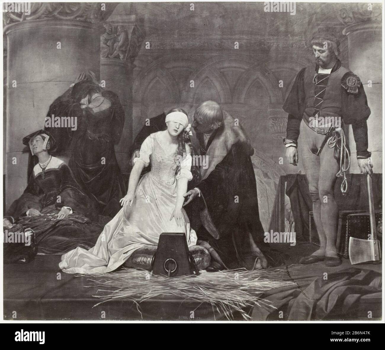 Fotoreproductie van schilderij DOOR Paul Delaroche Jane Gray photo reproduction de peinture par Paul Delaroche: Jane Gray Type d'objet: Photographies Numéro d'article: RP-F-F25505-P Fabricant : Photographe: Robert Jefferson Binghamuitgever: Goupil & Cie Dating: 1858 Caractéristiques physiques: Photo print Procurement and legal Banque D'Images