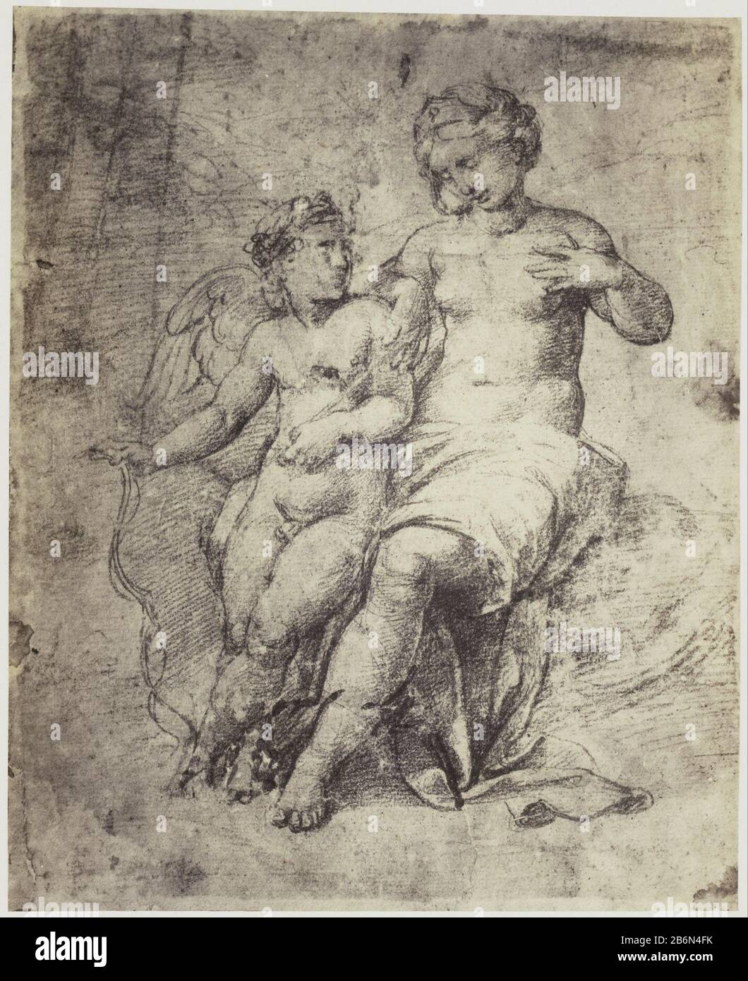 Fotoreproductie van tekening Raphael uit Windsor Castle, Maria met Jezus photo reproduction de dessin Raphael du château de Windsor, Mary avec Jesus Type d'objet: Photographies Numéro d'article: RP-F-F25400-AX Fabricant : Photographe: Charles Thurston Thompson Date: 1857 Caractéristiques physiques: Albumen impression: Albumen print Procurement et juridique Banque D'Images