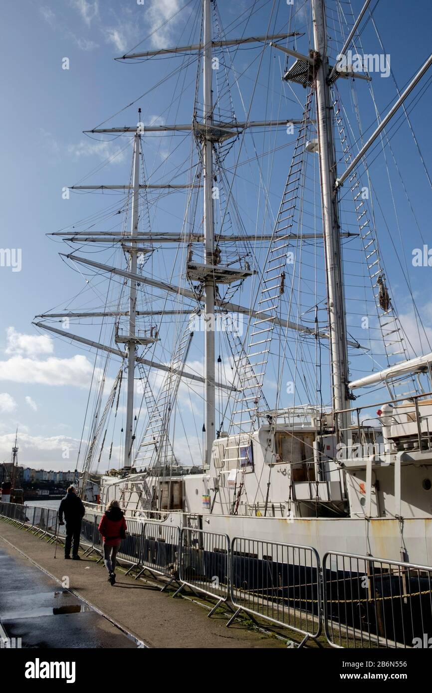 Le navire de formation Sail Lord Nelson aloongside à Bristol au Royaume-Uni Banque D'Images