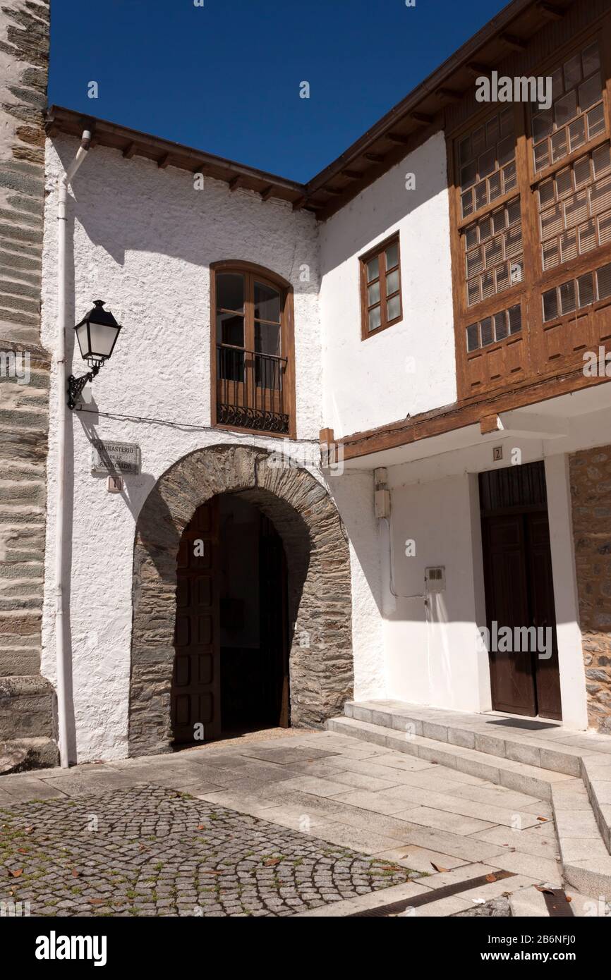 La dépendance du monastère de Bayona à Villafranca del Bierzo, Castille et Leon, Espagne. Banque D'Images