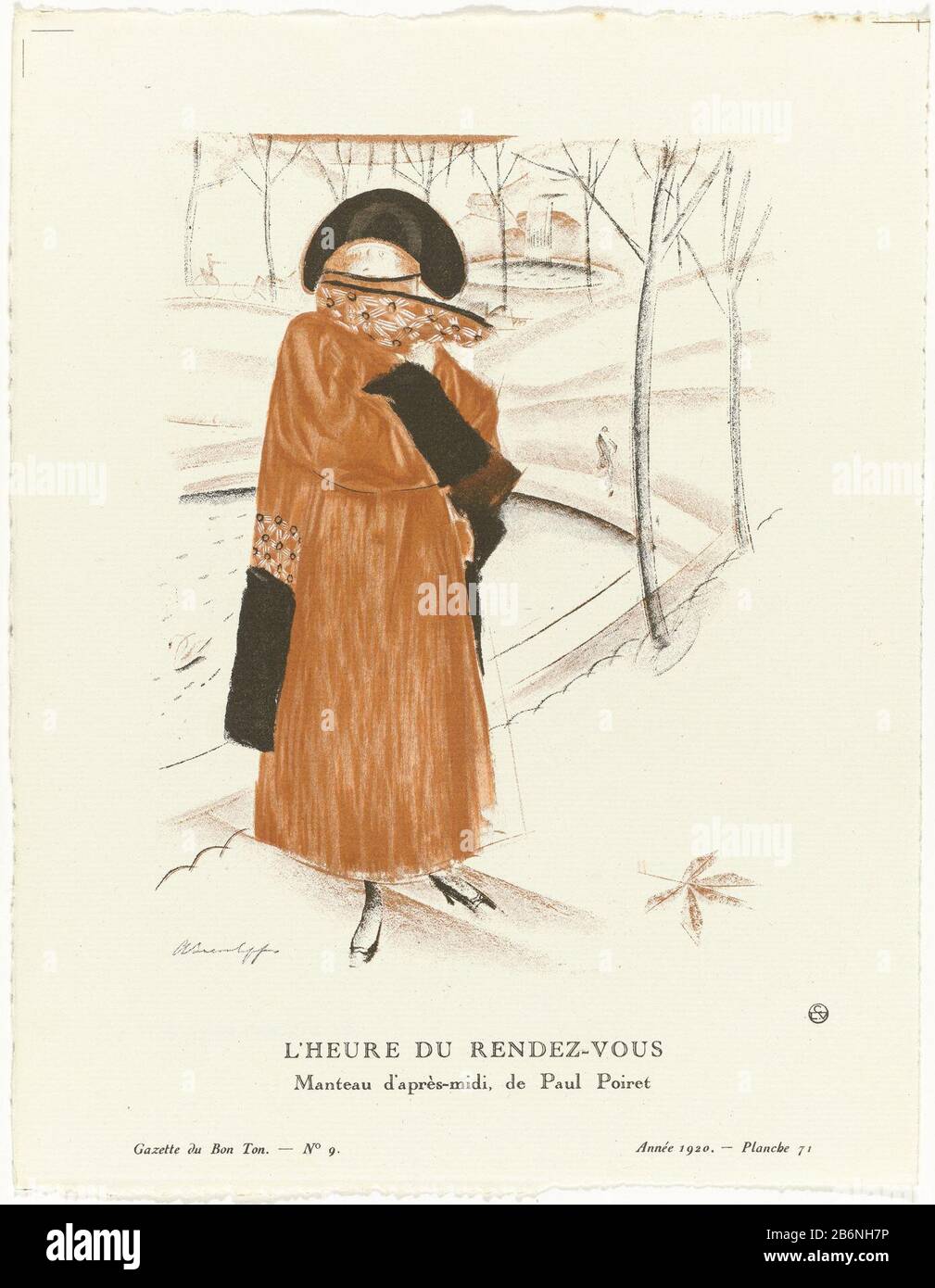 Femme dans une longue robe rouge avant midi, Paul Poiret, en attendant dans un coin de rue. Plan 71 de la Gazette du bon ton, 1920, no 9. Comprendre les vêtements à la page l'exploration des planches. Fabricant : conçu par Alexandre Yevgenievich Jacovleff (bâtiment classé) printmaker: Designer de mode anonyme Paul Poiret (bâtiment classé) éditeur Lucien Vogel (bâtiment classé) éditeur: The Field Press Éditeur: Condé Nast Éditeur: Naville et Ciedrukker: Imprimerie Studium Lieu fabrication: Éditeur: Paris Éditeur: Londres Éditeur: New York Éditeur: Genève Éditeur: Paris Éditeur: Paris Date: Paris Éditeur: Paris Éditeur: Paris Éditeur: 19 Banque D'Images