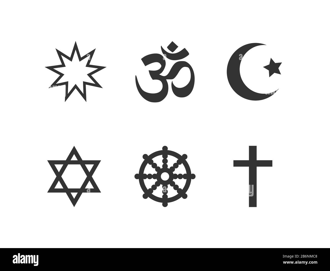 Jeu d'icônes de symboles religieux. Illustration vectorielle, conception plate. Illustration de Vecteur Jeu d'icônes de symboles religieux. Illustration vectorielle, conception plate. Illustration de Vecteur
