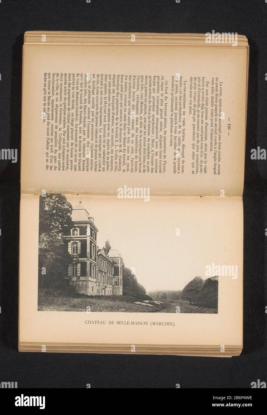 Château de Belle-Maison à Marchi Château de Belle-Maison (Marchin) Type d'objet: Impression photomécanique Numéro d'objet: RP-F-2001-7-1173-20 Fabricant : Photographe: V . Gaillard (attribué à) clichémaker: E. Aubry (attribué à) Lieu de fabrication: Photographe: Marchand: Rencontre à Bruxelles: CA. 1885 - en avant ou en avant 1890 matériau: Technique du papier: Dimensions de la pression légère: Photo: H 105 mm × W 159 mmToeliechtPrent en face de la page 120 . Objet: Château où: Marchi Banque D'Images
