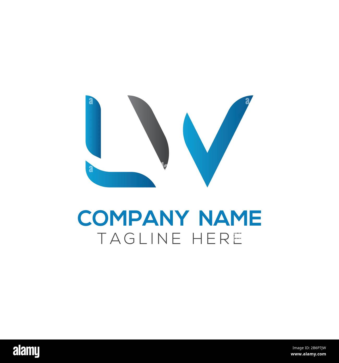 Modèle vectoriel de conception initiale de logo commercial LW lettre. Résumé lettre LW logo Design Illustration de Vecteur