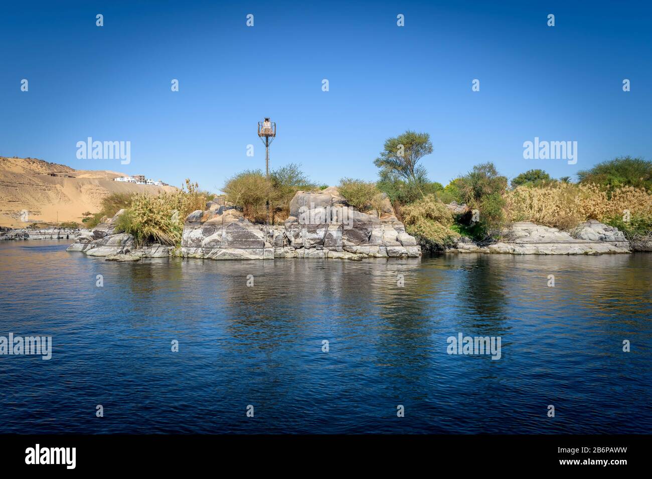Assouan, Egypte, Paysage du Nil Banque D'Images