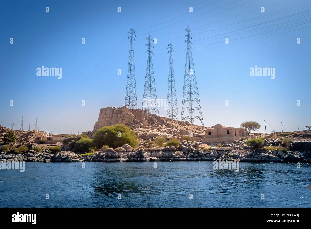 Assouan, Egypte, Paysage du Nil Banque D'Images