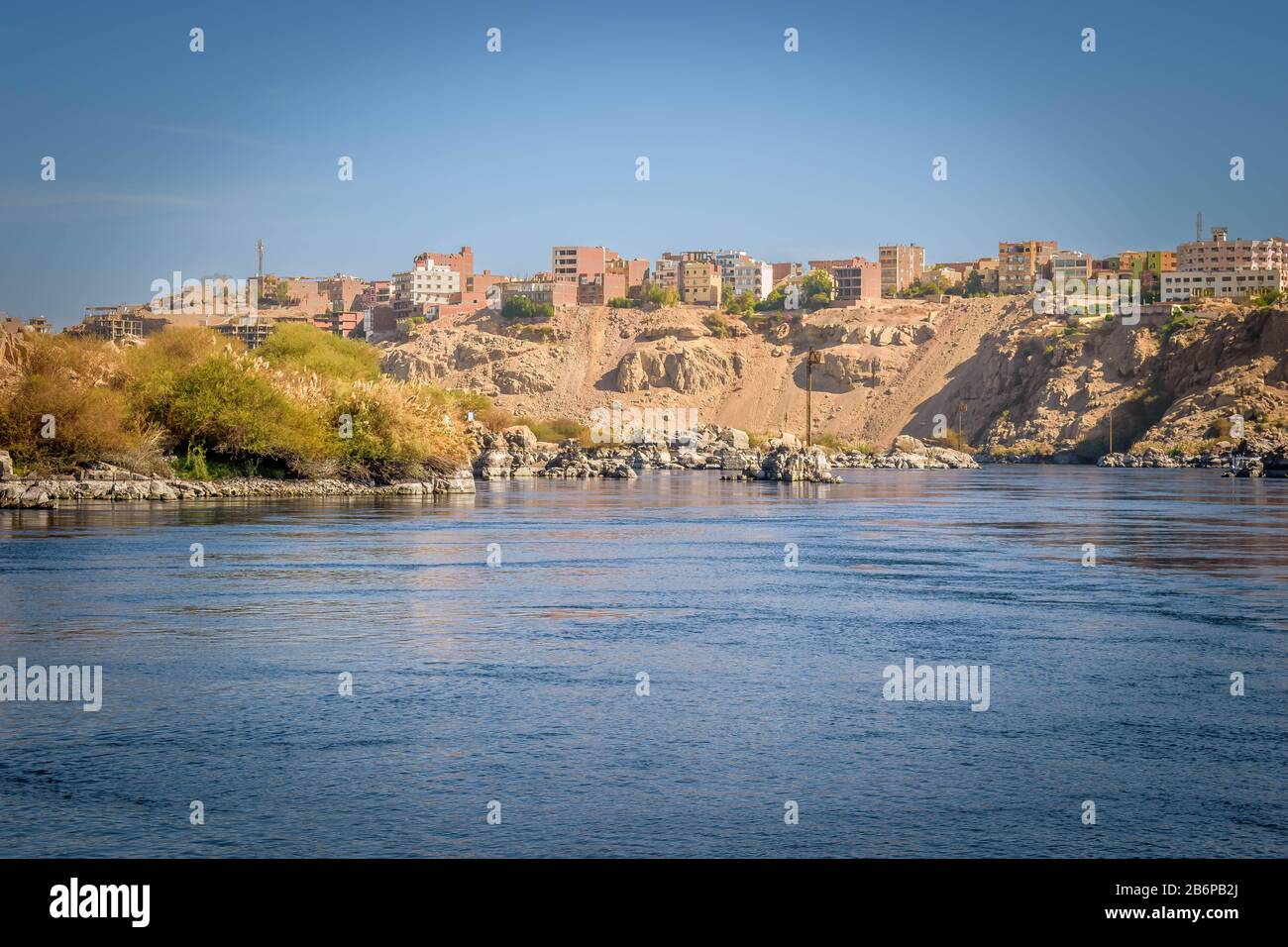Assouan, Egypte, Paysage du Nil Banque D'Images