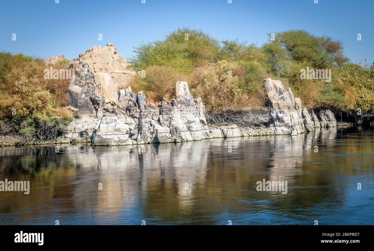 Assouan, Egypte, Paysage du Nil Banque D'Images