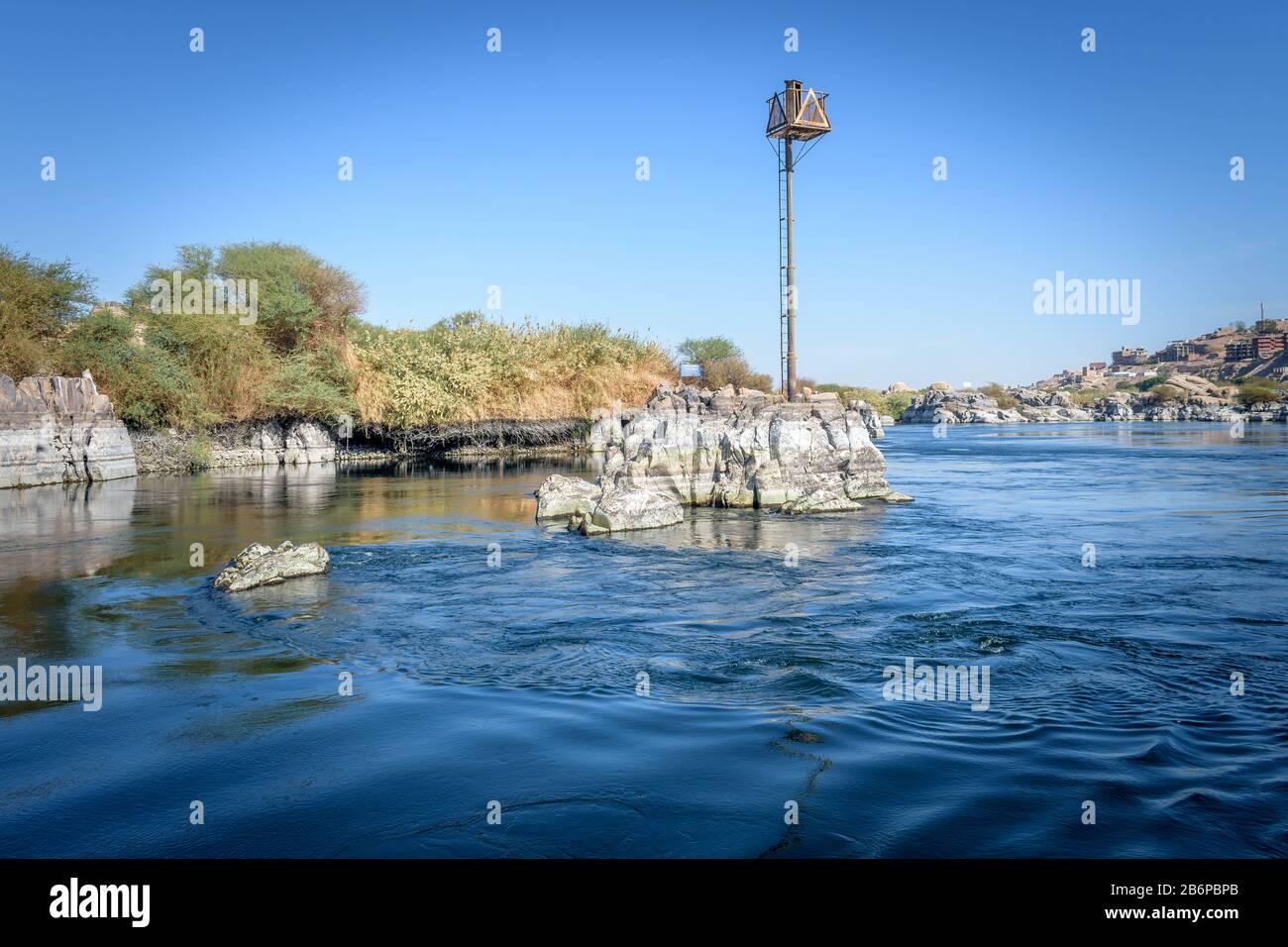Assouan, Egypte, Paysage du Nil Banque D'Images