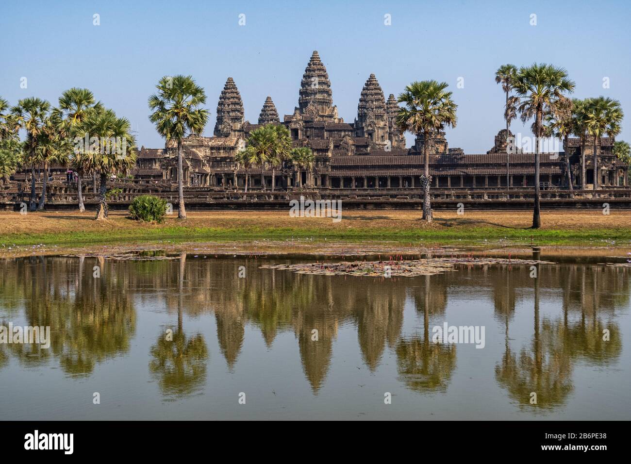 Le temple complexe d'Angkor Wat au Cambodge Banque D'Images