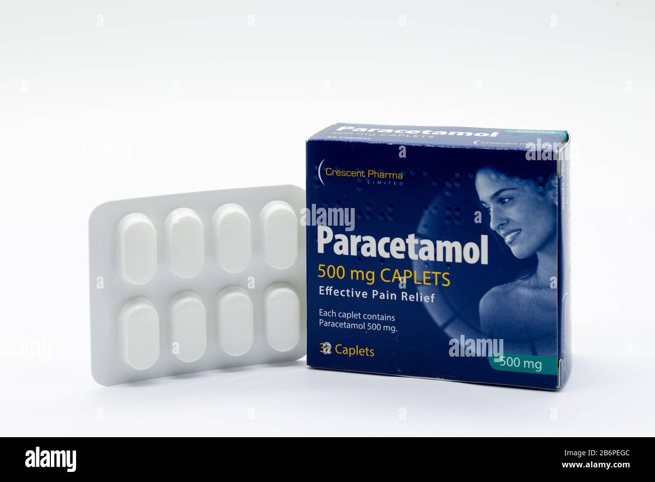 Largs, Ecosse, Royaume-Uni - 11 mars 2020: Crescent Pharma a marqué les caplets de Paracetamol en court approvisionnement de nombreux supermarchés en raison de Carona Covid-19 Banque D'Images