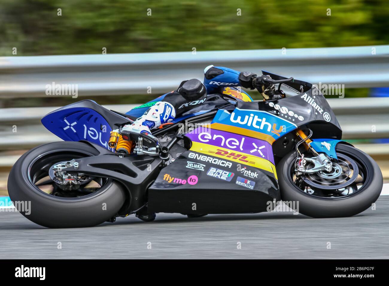38 Bradley SMITH, essai d'hiver moto E, Jerez 11 mars, Espagne Banque D'Images