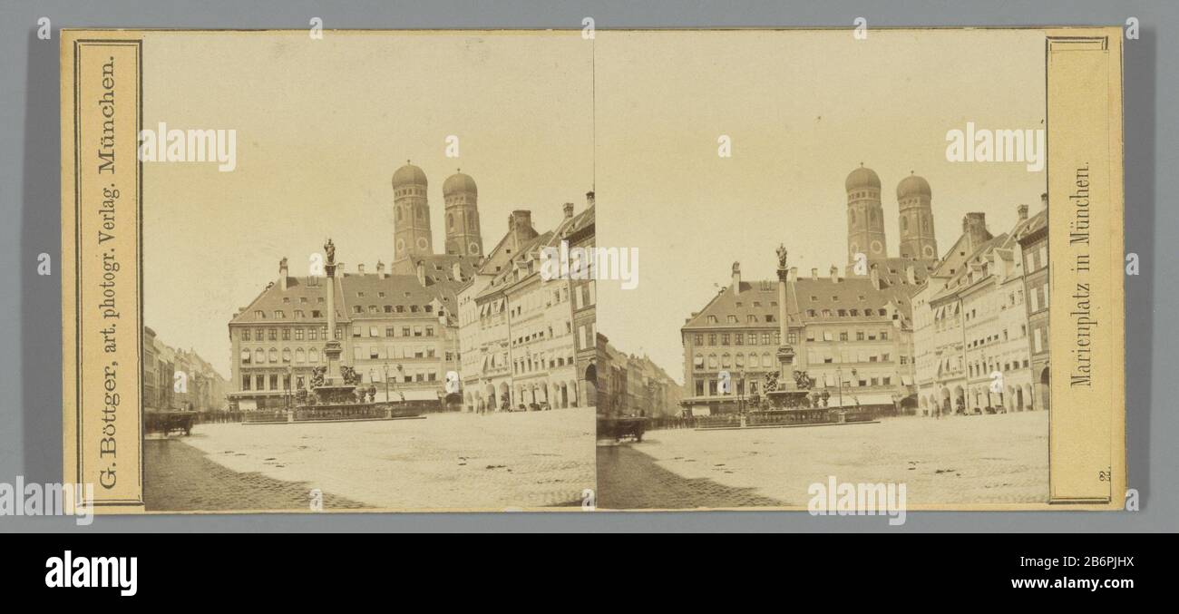Vue sur la Marienplatz à Munich Marienplatz à Munich (titre objet) Type de bien: Photo stéréo Numéro d'article: RP-F F06115 Inscriptions / marques: Inscription verso, manuscrit: 'G. 3.'nummer, recto, Printed: '22 .' Fabricant : Photographe: Georg Böttger (bâtiment classé) Editeur: Georg Böttger (propriété cotée) Lieu de fabrication: Photographe: Marienplatz Éditeur: Munich Date: CA. 1870 - ca. 1885 matériau: Papier photo, carton technique: Pression d'albumine dimensions: Support secondaire: H 85 mm × W 170 mm Objet: Carré d'église (extérieur), lieu, cirque, etc Banque D'Images Vue sur la Marienplatz à Munich Marienplatz à Munich (titre objet) Type de bien: Photo stéréo Numéro d'article: RP-F F06115 Inscriptions / marques: Inscription verso, manuscrit: 'G. 3.'nummer, recto, Printed: '22 .' Fabricant : Photographe: Georg Böttger (bâtiment classé) Editeur: Georg Böttger (propriété cotée) Lieu de fabrication: Photographe: Marienplatz Éditeur: Munich Date: CA. 1870 - ca. 1885 matériau: Papier photo, carton technique: Pression d'albumine dimensions: Support secondaire: H 85 mm × W 170 mm Objet: Carré d'église (extérieur), lieu, cirque, etc Banque D'Images