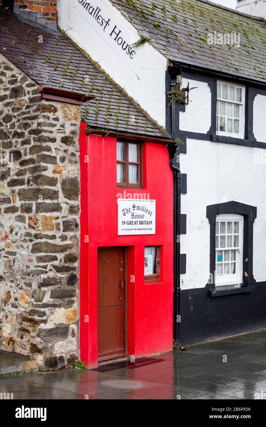 La Plus Petite maison officielle en Grande-Bretagne, Conwy, Pays de Galles, Royaume-Uni Banque D'Images