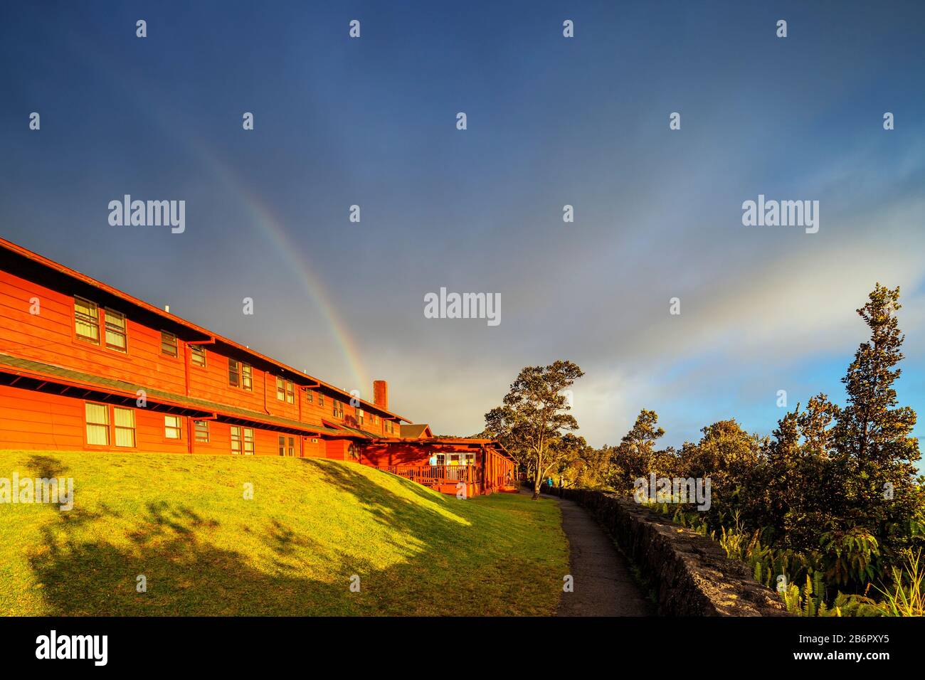 États-Unis, Hawaï, Big Island, Parc National Des Volcans D'Hawaï, Site De L'Unesco, Hôtel Volcano House Banque D'Images