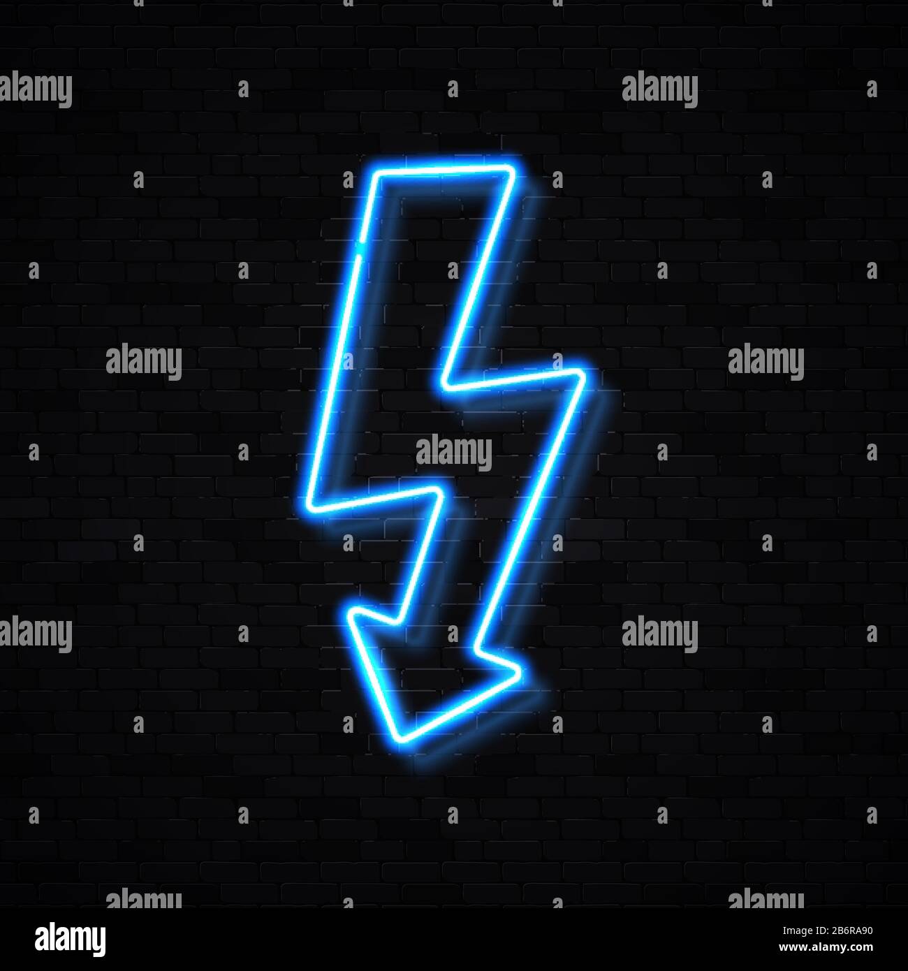 Panneau néon bleu éclair isolé sur fond de mur de brique noire. un orage lumineux. symbole de l'électricité tridimensionnelle. Panneau de puissance énergétique. Le électrique Illustration de Vecteur Panneau néon bleu éclair isolé sur fond de mur de brique noire. un orage lumineux. symbole de l'électricité tridimensionnelle. Panneau de puissance énergétique. Le électrique Illustration de Vecteur