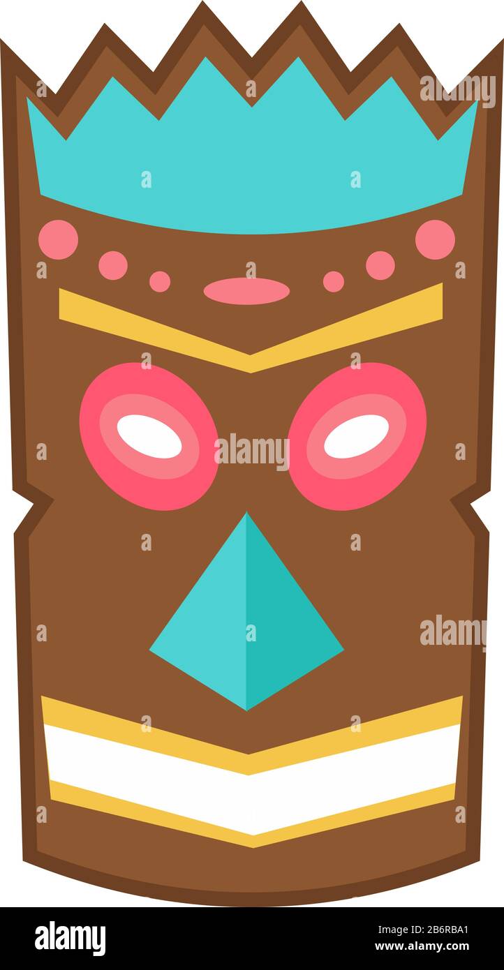 Masque africain effrayant, illustration, vecteur sur fond blanc. Illustration de Vecteur