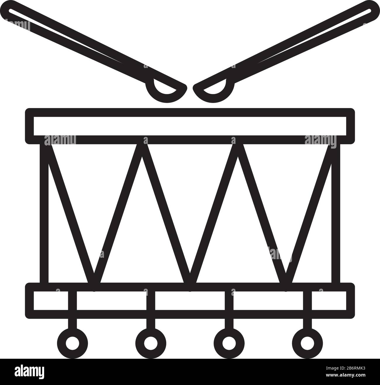Instrument de musique tambour icône isolé Illustration de Vecteur