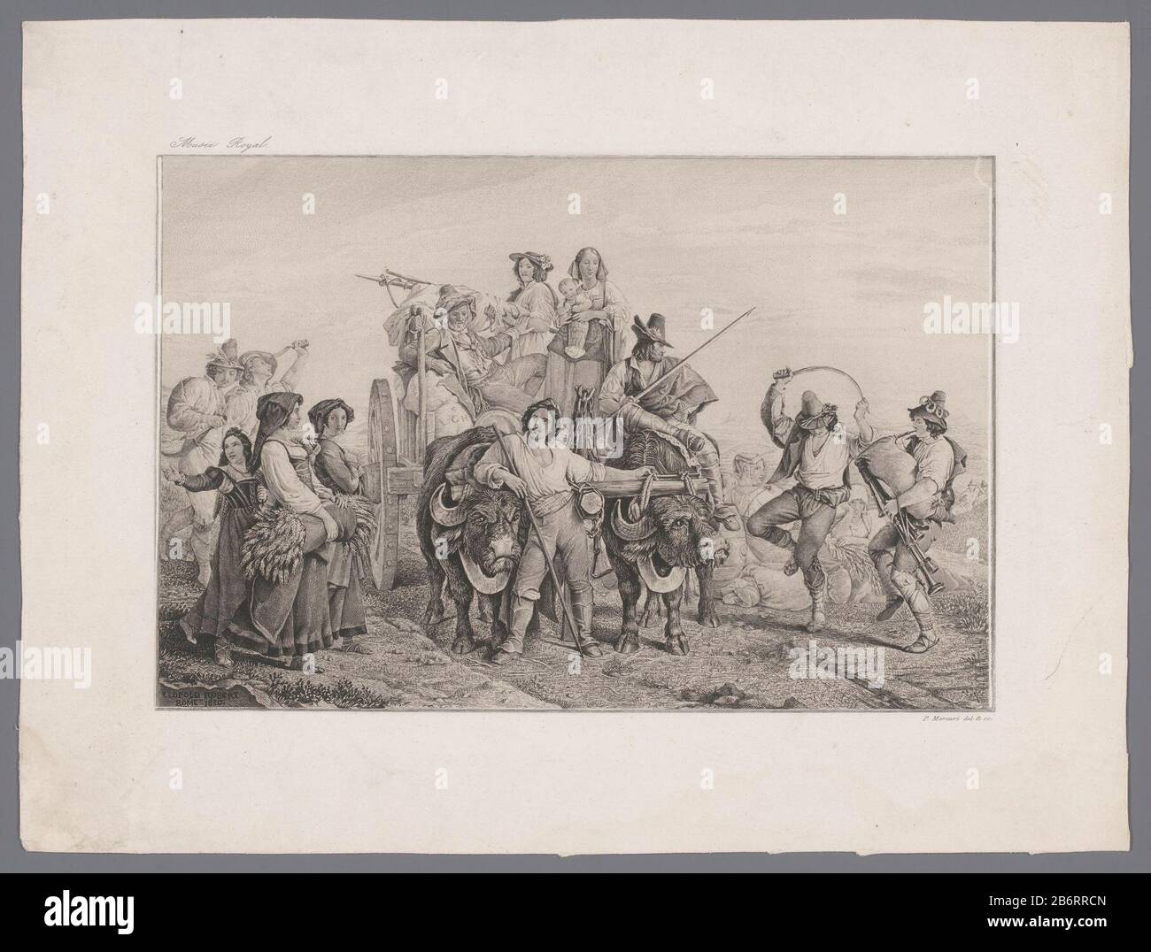 Gravure naar onbekend schilderij engraa after unknown painting type d'objet: Photo Numéro d'article: RP-F-F14590-B Fabricant : Photographe: Louis Léopold Robert Date: 1830 Caractéristiques physiques: Voiture de bois technique: Dimensions du bois: Impression: H 153 mm × W 230 mm Banque D'Images
