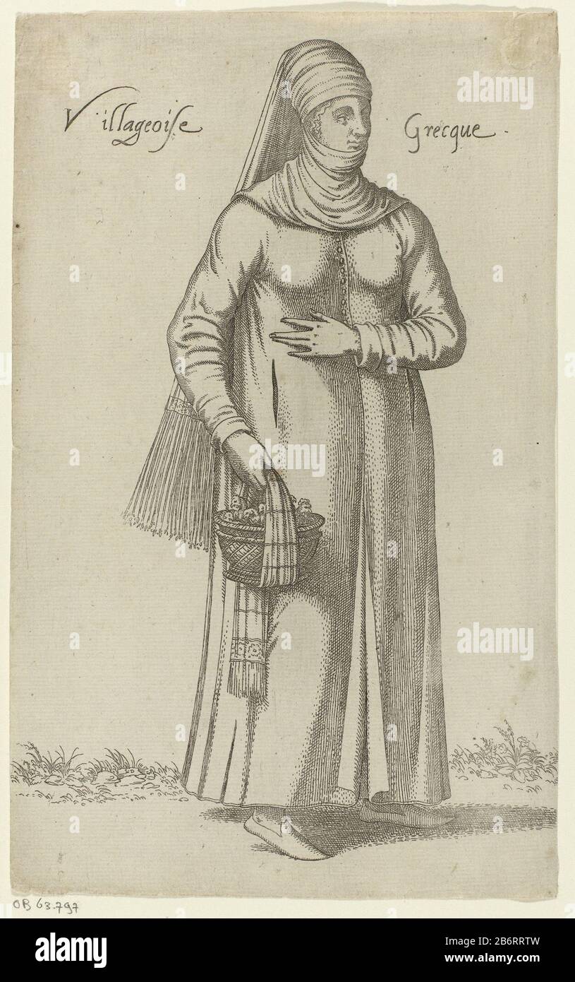 Griekse vrouw met een mand met gevogelte Villageoise Grecque (objet titel op) Grec femme avec un panier gevogelteVillageoise Grecque (objet titre) Type d'objet: Illustration du livre photo Numéro d'article: RP-P-OB-63.797Catalogustine: Herbet 32 Inscriptions / marques: Marque du collectionneur, verso, dessin sur: Luca Penni (attribuée à) au dessin: Nicolas de Nicolay (possible) éditeur: Guillaume Rouille (I) Fabrication De Place: Lyon Dating: 1555 - 1568 matériau: Technique du papier: Dimensions de gravure: Feuille : h 272 mm (insid de coupe Banque D'Images
