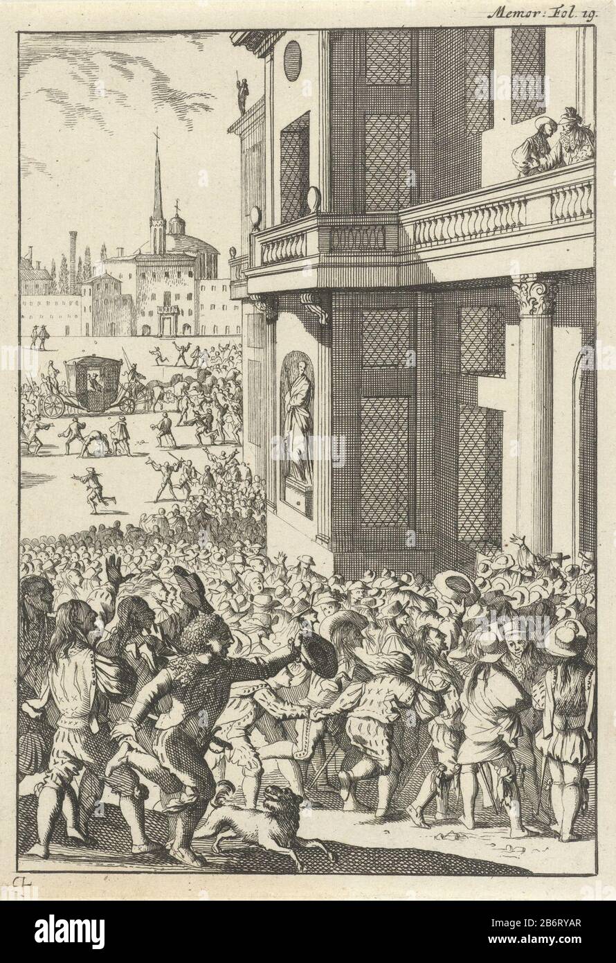 Grote volksopstand voor het paleis te Madrid Print Right labellisé: Memor: FOL: 19. Fabricant : printmaker: Caspar Luyken (bâtiment classé) éditeur: Willem BroedeletPlaats fabrication: Printmaker: Amsterdam Éditeur: Utrecht Dating: 1696 Caractéristiques physiques: Matière de gravure: Technique du papier: Dimensions de gravure: Feuille: H 185 mm × W 128 mmTopelichtingillustratie out: D'Aulnoy, Marie le Jumel de Barneville. Reyse par Soignien, neffens mémo bien des selfs de la cour. Utrecht Willem Broedelet, 1696. Objet: Révolution, palais de rébellion où: Madrid Banque D'Images Grote volksopstand voor het paleis te Madrid Print Right labellisé: Memor: FOL: 19. Fabricant : printmaker: Caspar Luyken (bâtiment classé) éditeur: Willem BroedeletPlaats fabrication: Printmaker: Amsterdam Éditeur: Utrecht Dating: 1696 Caractéristiques physiques: Matière de gravure: Technique du papier: Dimensions de gravure: Feuille: H 185 mm × W 128 mmTopelichtingillustratie out: D'Aulnoy, Marie le Jumel de Barneville. Reyse par Soignien, neffens mémo bien des selfs de la cour. Utrecht Willem Broedelet, 1696. Objet: Révolution, palais de rébellion où: Madrid Banque D'Images