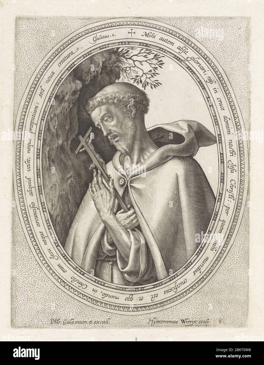 H Franciscus Van Assise Saint Francois D Assise A L Habitude Avec Un Rocher Dans Ses