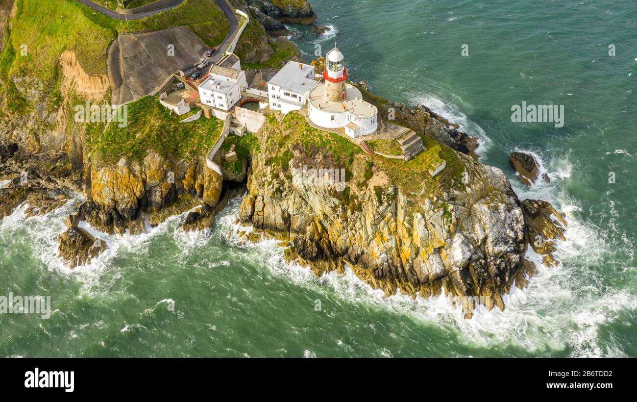 Vue Aérienne Du Phare De Bdaily, Howth North Dublin Banque D'Images