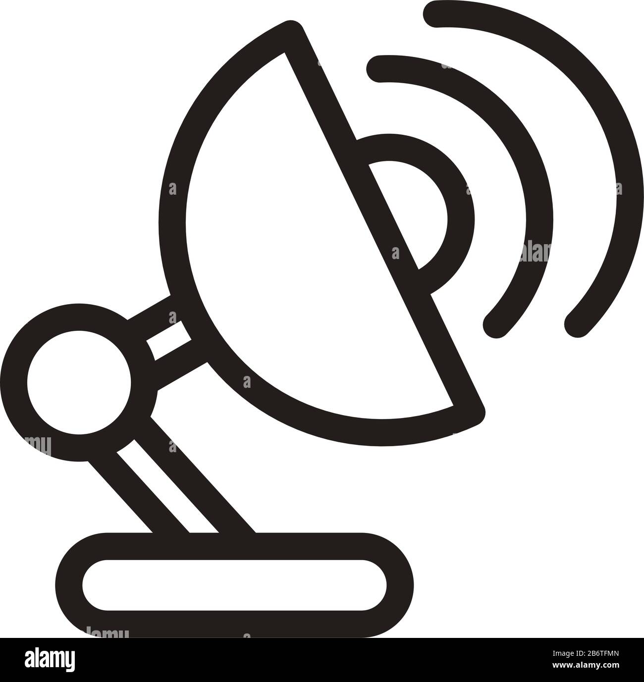 transmission d'antenne satellite, illustration vectorielle d'icône de style ligne Illustration de Vecteur
