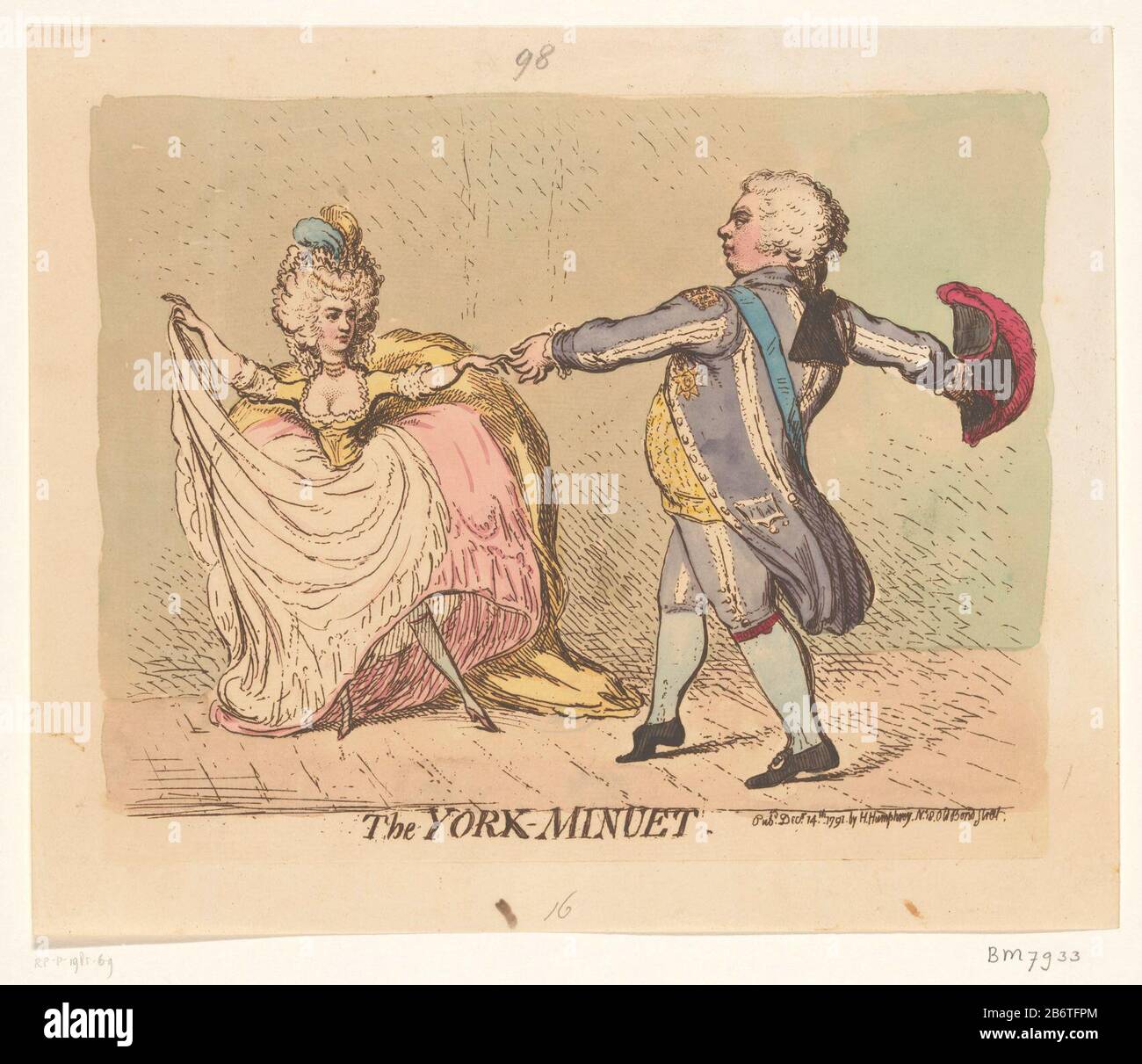 Hertogon van York en de Prins van Wales dansen een menuet, 1791 The York  Minuet (objet titel op) Cartoon Où: La duchesse de York et le Prince de  Galles ont ensemble une