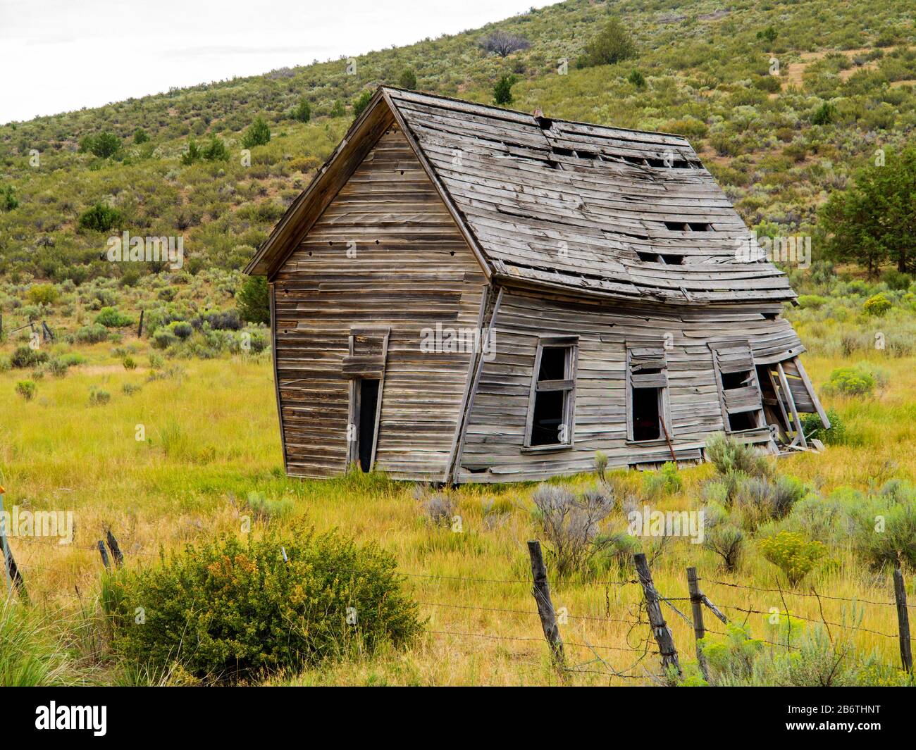 Ancienne maison dans l'est de l'Oregon près de Suplee, États-Unis Banque D'Images