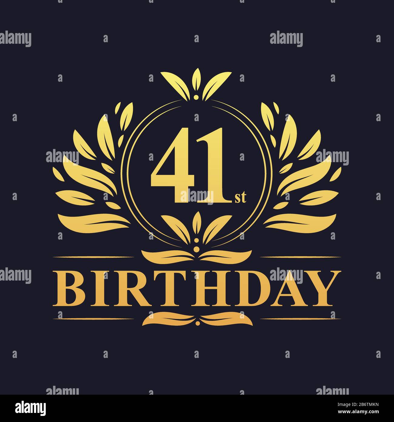 40 e anniversaire design, luxueuse couleur dorée 40 ans anniversaire célébration. Illustration de Vecteur