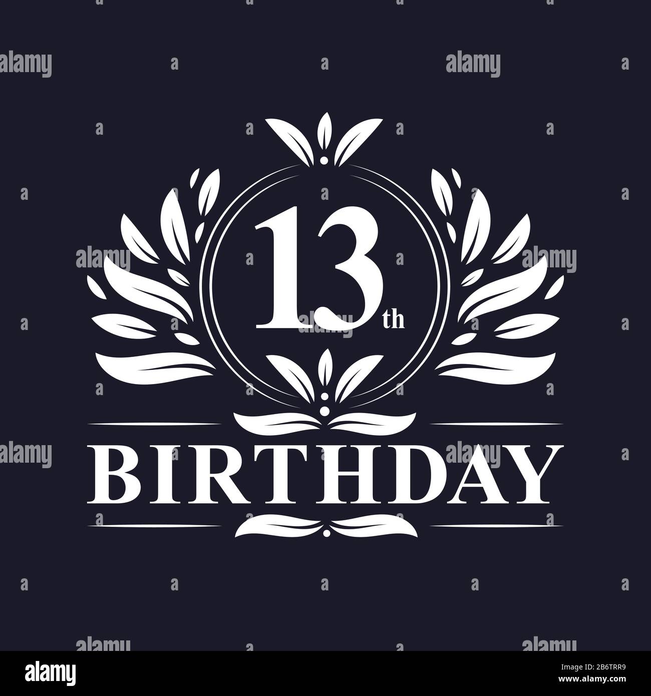 13 Ans Logo Anniversaire Luxe 13eme Anniversaire Design Celebration Image Vectorielle Stock Alamy