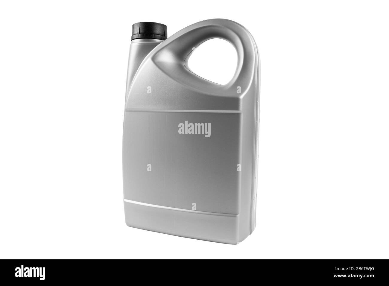 Nouvelle cartouche d'huile en plastique isolée sur fond blanc. Réservoir De Stockage. Cartouche pour essence, diesel et gaz. Le réservoir en plastique pour liquides techniques est Banque D'Images