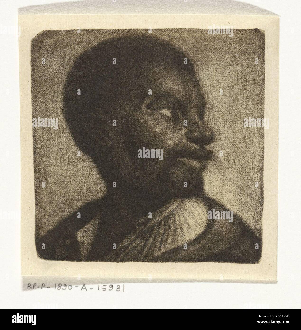 Hoofd van een donkere man Chef d'un homme sombre Type d'objet : photo Numéro d'article: RP-P-1890-A 15931 Inscriptions / marques: Marque du collectionneur, verso, estampillé: Lugt 2228 Fabricant: Printemeur Jan de Groot à concevoir: Anthony van Dyck Place fabrication: Northern Netherlands Date: 1698 - 1776 Caractéristiques physiques: Mezzotint matériel: Technique du papier: Dimensions du Mezzotint: Bord de la plaque: H 93 mm × W 90 mm Objet: Africains Banque D'Images