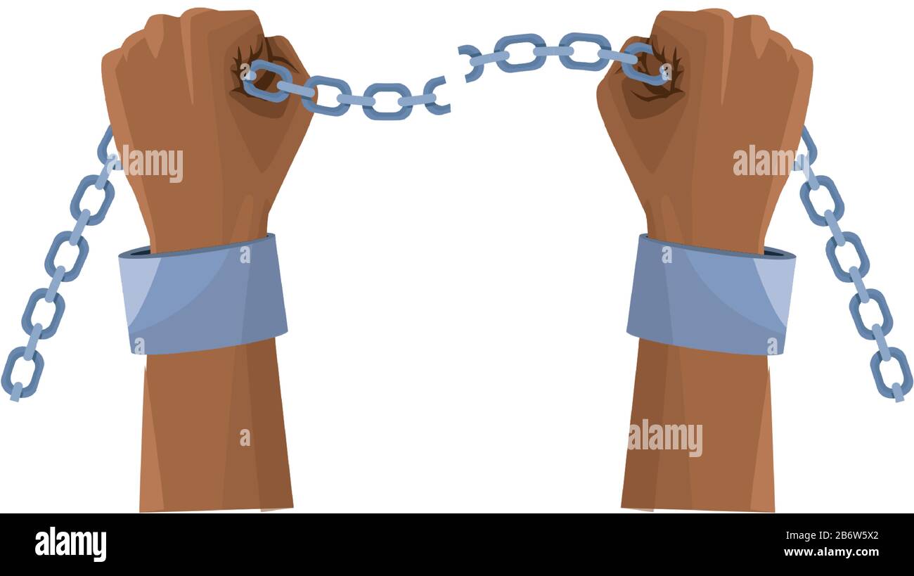 main esclave avec icône de chaîne Illustration de Vecteur