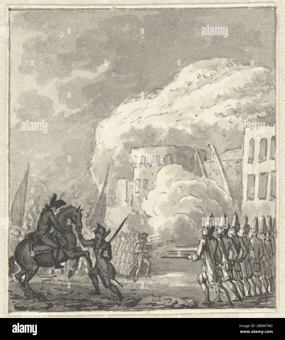 Dans 'T Jaar 1781 Scène De Combat, 1781. Fabricant : artiste: Caricaturiste anonyme Jacques Kuyper (attribution rejetée) Lieu de fabrication : Pays-Bas Date: CA. 1789 - ca. 1810 Caractéristiques physiques: Stylo en gris et pinceau en gris: Encre de papier technique: Stylo / pinceau dimensions: H 65 mm × b 55 mm Objet: Bataille (+ forces du pays) Où: 1781 - 1781 Banque D'Images Dans 'T Jaar 1781 Scène De Combat, 1781. Fabricant : artiste: Caricaturiste anonyme Jacques Kuyper (attribution rejetée) Lieu de fabrication : Pays-Bas Date: CA. 1789 - ca. 1810 Caractéristiques physiques: Stylo en gris et pinceau en gris: Encre de papier technique: Stylo / pinceau dimensions: H 65 mm × b 55 mm Objet: Bataille (+ forces du pays) Où: 1781 - 1781 Banque D'Images