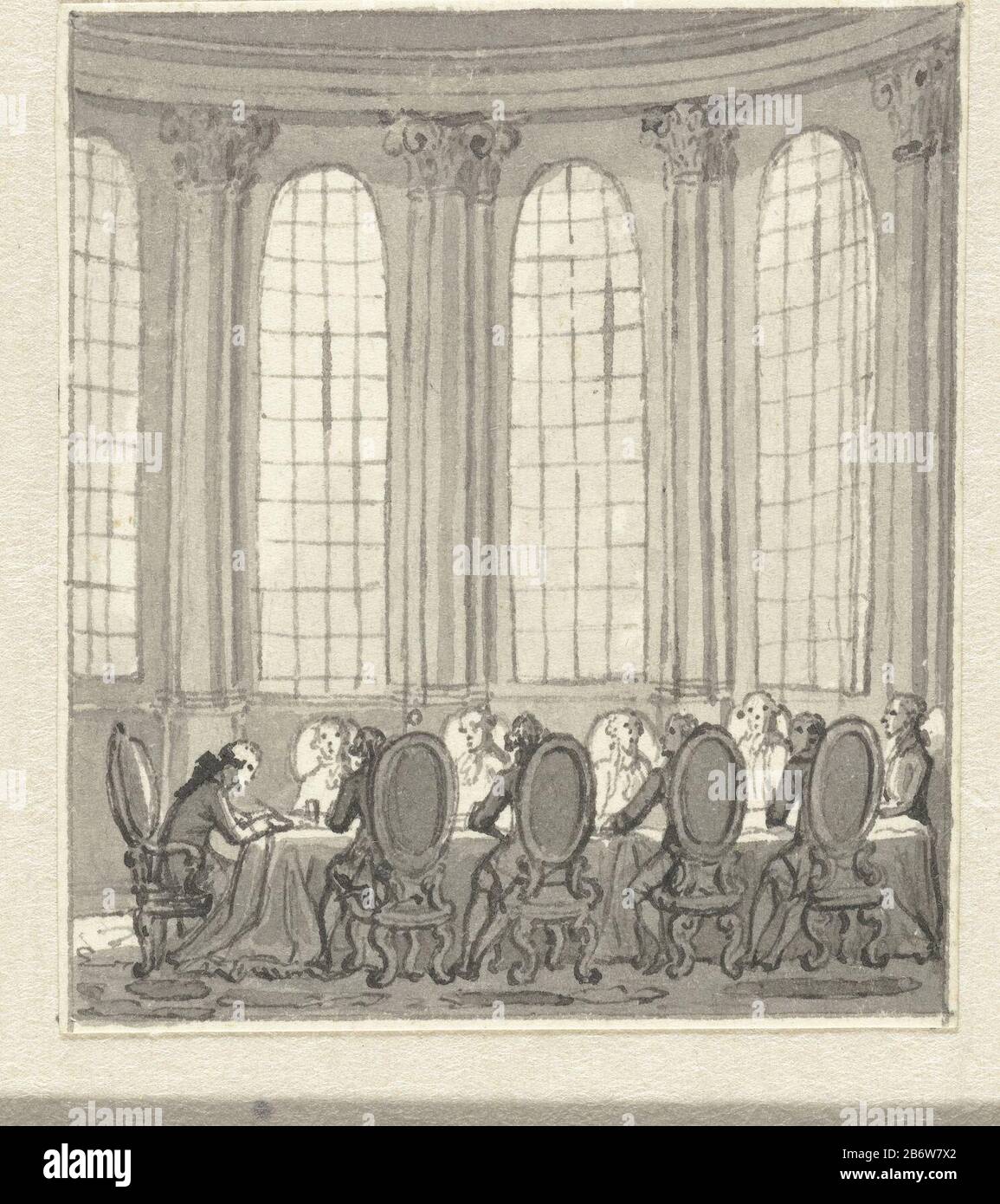 Dans 't Jaar 1785 Signature d'un traité 1785. Fabricant : artiste: Caricaturiste anonyme Jacques Kuyper (rejet de l'attribution ) Lieu de fabrication: Pays-Bas Date: CA. 1789 - ca. 1810 Caractéristiques physiques: Stylo en gris et pinceau en gris: Technologie d'encre de papier: Dimensions du stylo / pinceau: H 65 mm × W 55 mm Date: 1785 - 1785 Banque D'Images Dans 't Jaar 1785 Signature d'un traité 1785. Fabricant : artiste: Caricaturiste anonyme Jacques Kuyper (rejet de l'attribution ) Lieu de fabrication: Pays-Bas Date: CA. 1789 - ca. 1810 Caractéristiques physiques: Stylo en gris et pinceau en gris: Technologie d'encre de papier: Dimensions du stylo / pinceau: H 65 mm × W 55 mm Date: 1785 - 1785 Banque D'Images