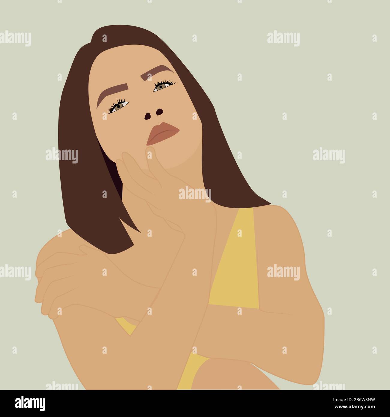 Girl, illustration, vecteur sur fond blanc. Illustration de Vecteur