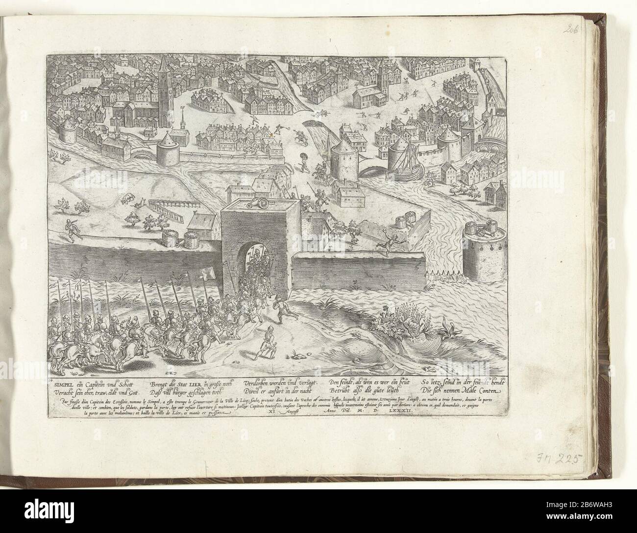 Inname van Lier door verraad, 1582 Serie 8 Nederlandse Gebeurtenissen, 1577-1583 (servietitel) Taking Lier trahi, 1582Serie 8: Events Dutch, 1577-1583 (titre de la série) Type de bien: Imprimer nouvel album photo feuilles Numéro de série: 225 / 469Nummer: RP-P-OB-7225784-Hellogstein-822571771771771771771771771771771771771771771771771771781194119411941194 La ville de Lier occupée par les Espagnols par la trachererie du commandant écossais William Semple, 11 août 1582. Les cavaliers espagnols traversent les portes de la ville. Dans les rues des combats. Avec signature de 10 lignes en allemand an Banque D'Images