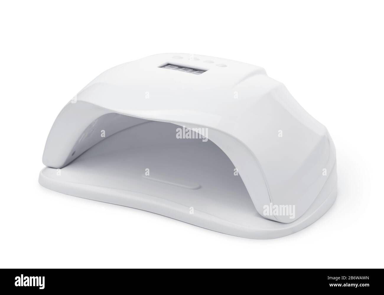Lampe à ongles UV manucure isolée sur blanc Banque D'Images