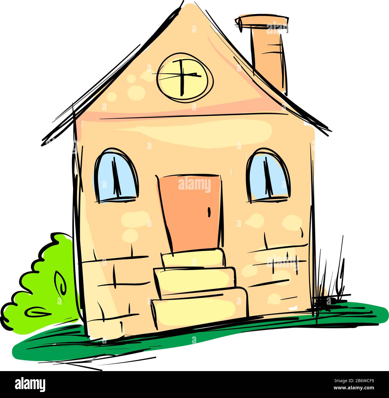 Maison à partir de briques, illustration, vecteur sur fond blanc. Illustration de Vecteur