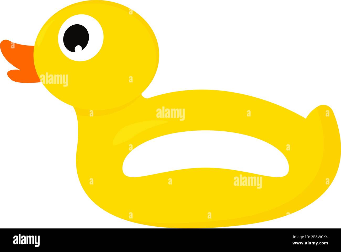 Bouée de sauvetage de canard jaune, illustration, vecteur sur fond blanc. Illustration de Vecteur