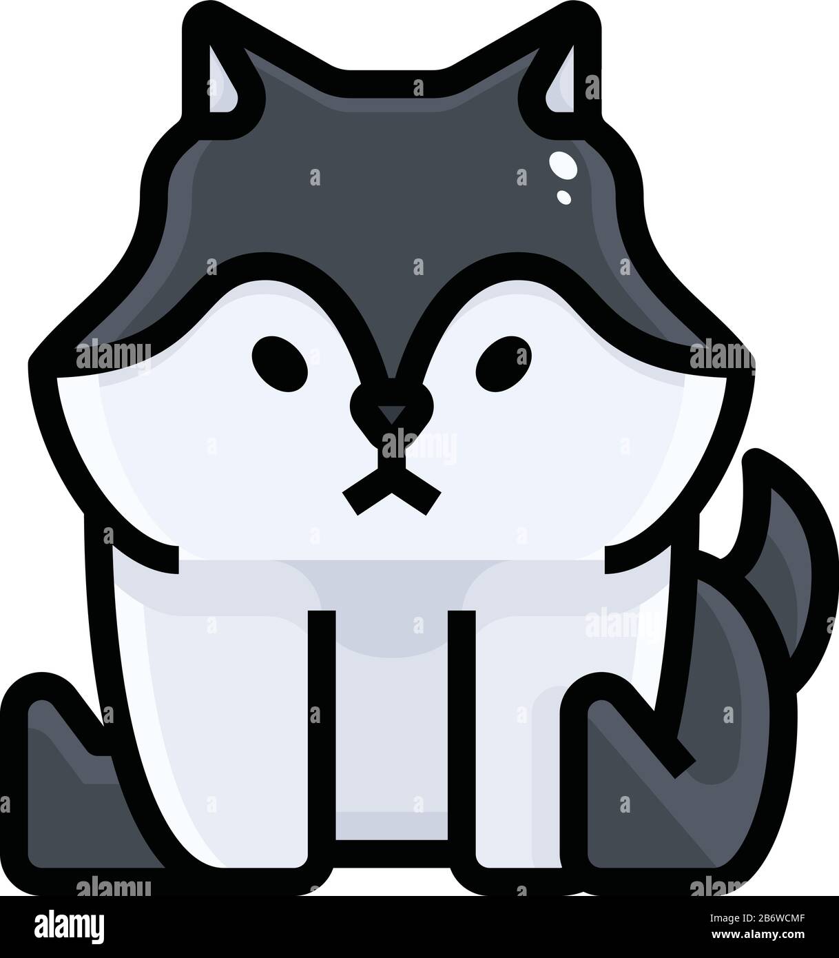 Petit husky, illustration, vecteur sur fond blanc. Illustration de Vecteur
