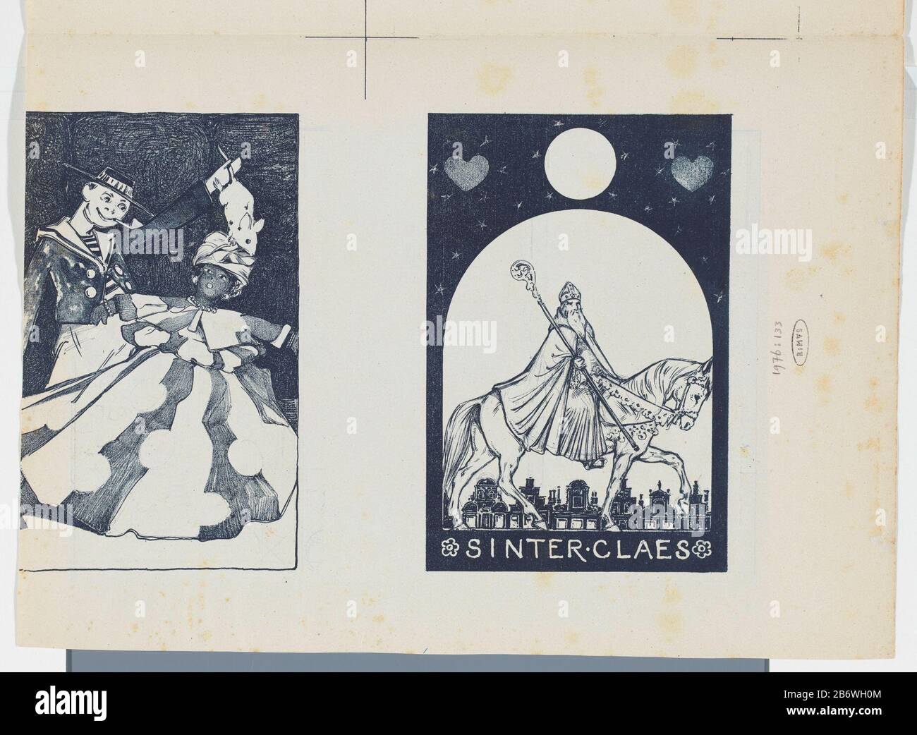 IseRIM voor koning Nobel Design for illustration (premier projet de fol 4.): Le renard Reinaerde; Isejante, le loup, pour le roi Nobel. Fabricant : artiste: Bernard Willem Oms: Patinoire 1866 - 1939 Caractéristiques physiques: Stylo à encre brune, crayon matériau: Crayon à encre de papier technique: Pinceau / stylo Dimensions: H 348 mm (papier mi-plié) × b 246 mm Objet: Autres fables (REYNARD THE FOX): Utilisez 85 (...) bêtes de proie, animaux prédateurs : loup Banque D'Images