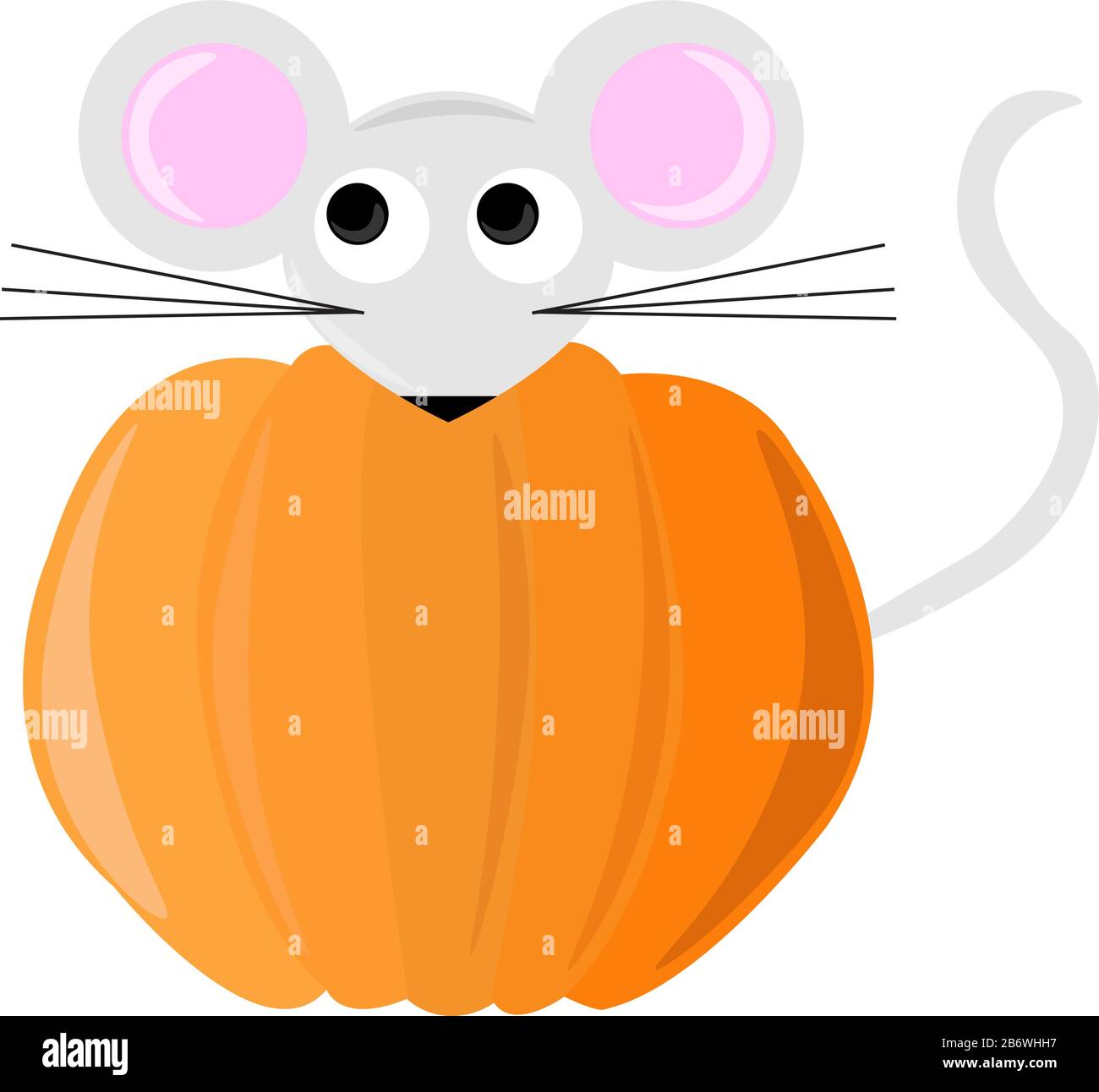 Citrouille et souris, illustration, vecteur sur fond blanc. Illustration de Vecteur
