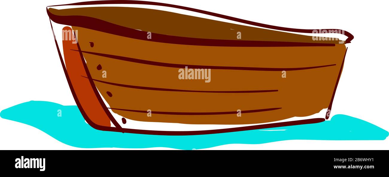 Bateau en bois, vecteur, illustration sur fond blanc. Illustration de Vecteur