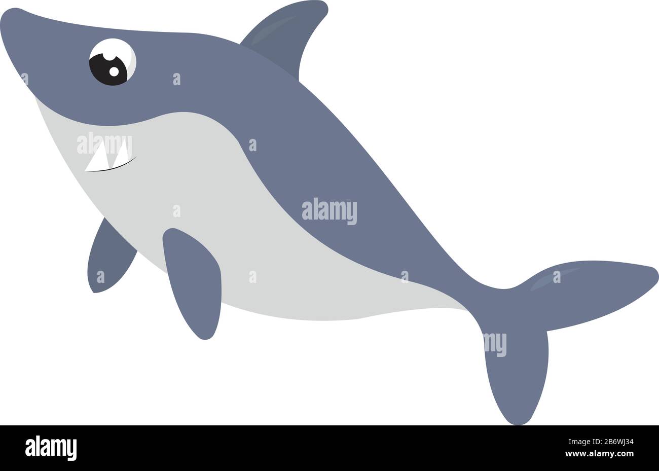 Heureux le requin, l'illustration, vecteur sur fond blanc. Illustration de Vecteur