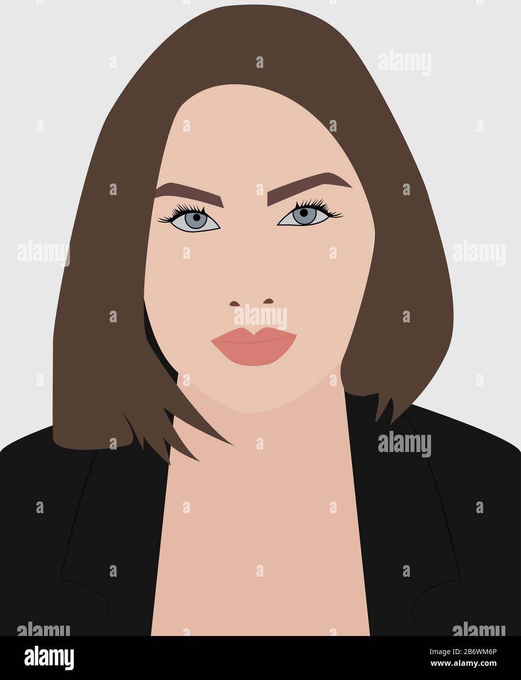 Femme en costume, illustration, vecteur sur fond blanc. Illustration de Vecteur